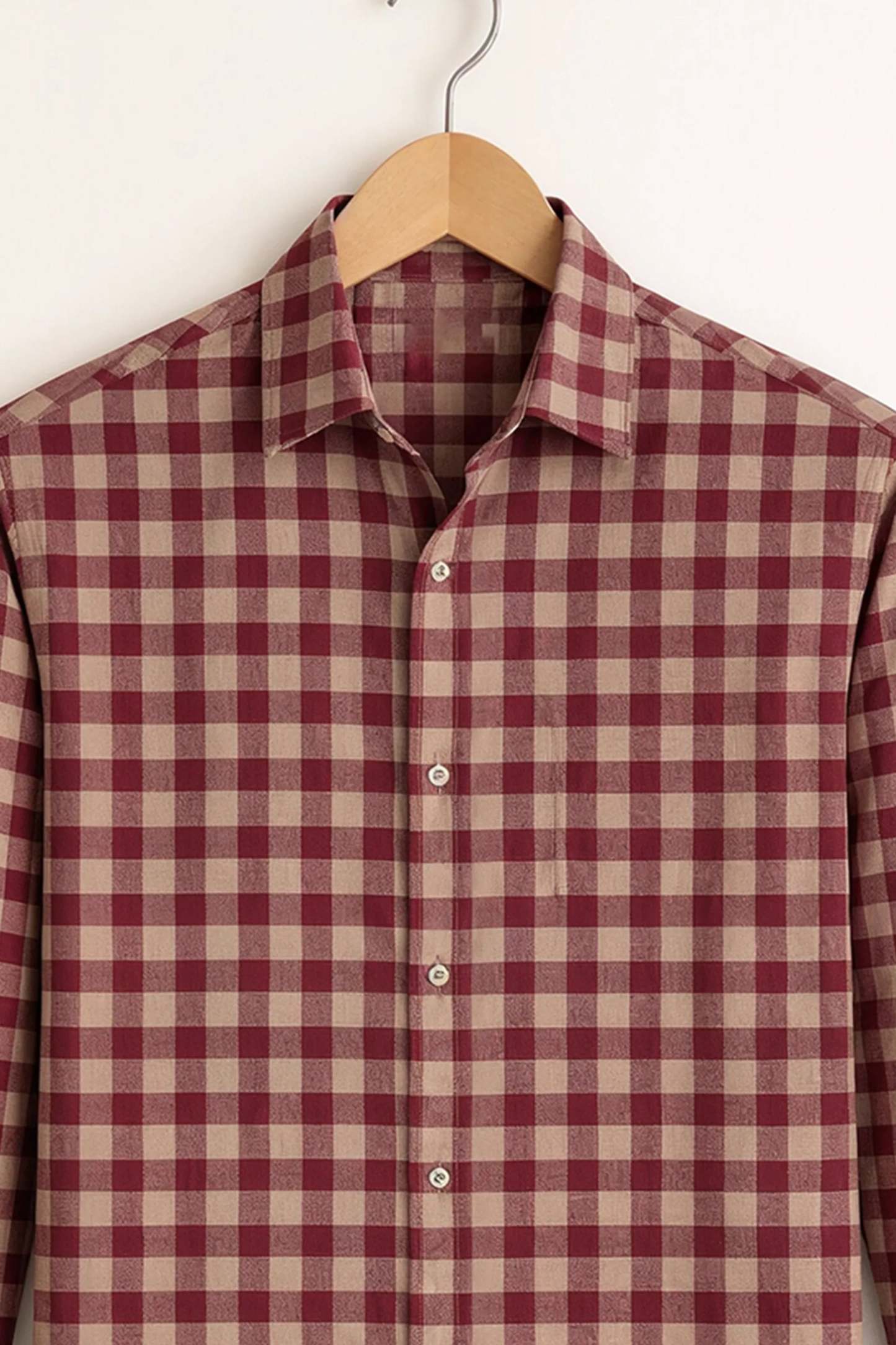 Classic Check Shirt – Maroon