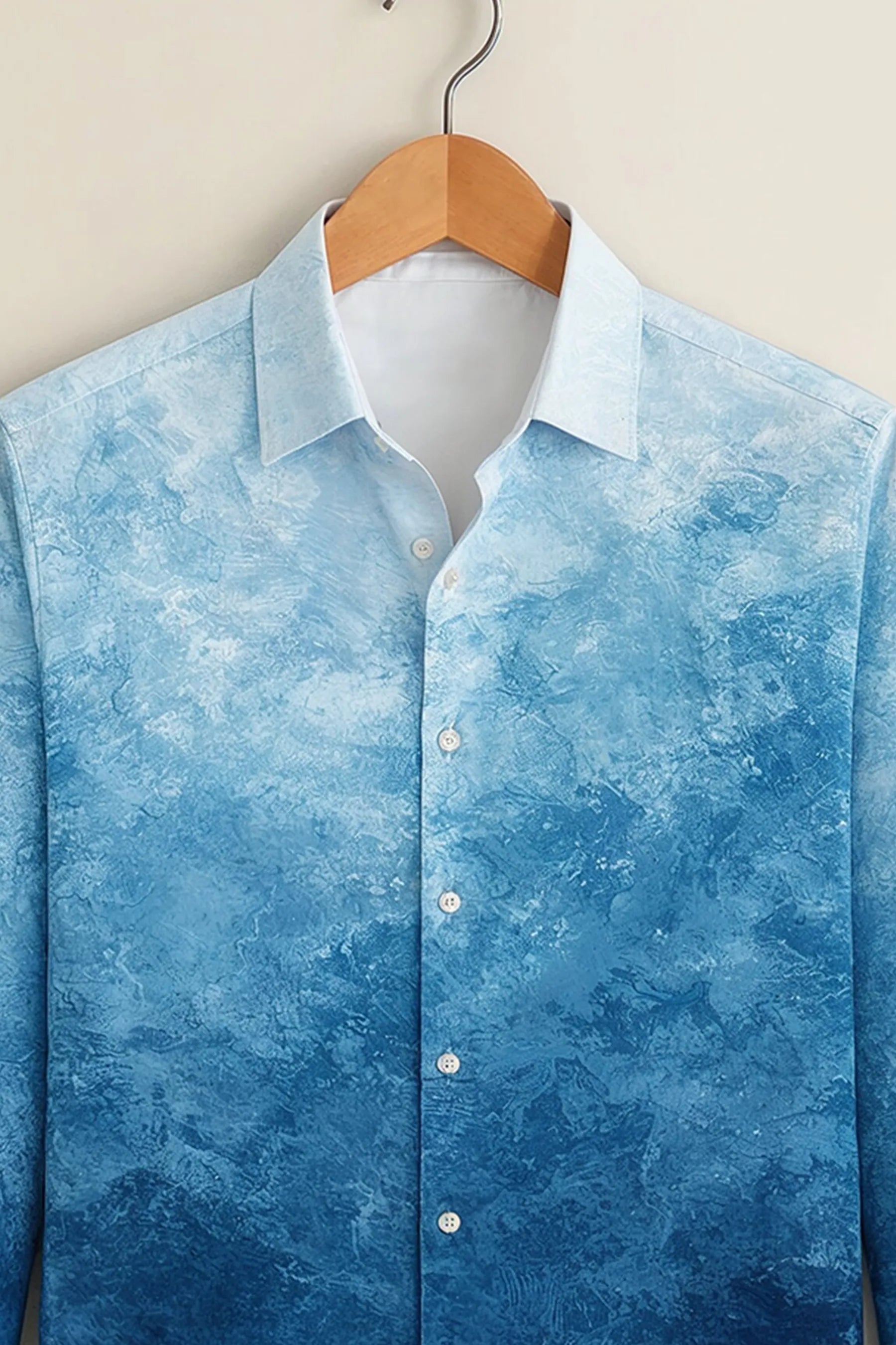 Ocean Fade Print Shirt – Blue