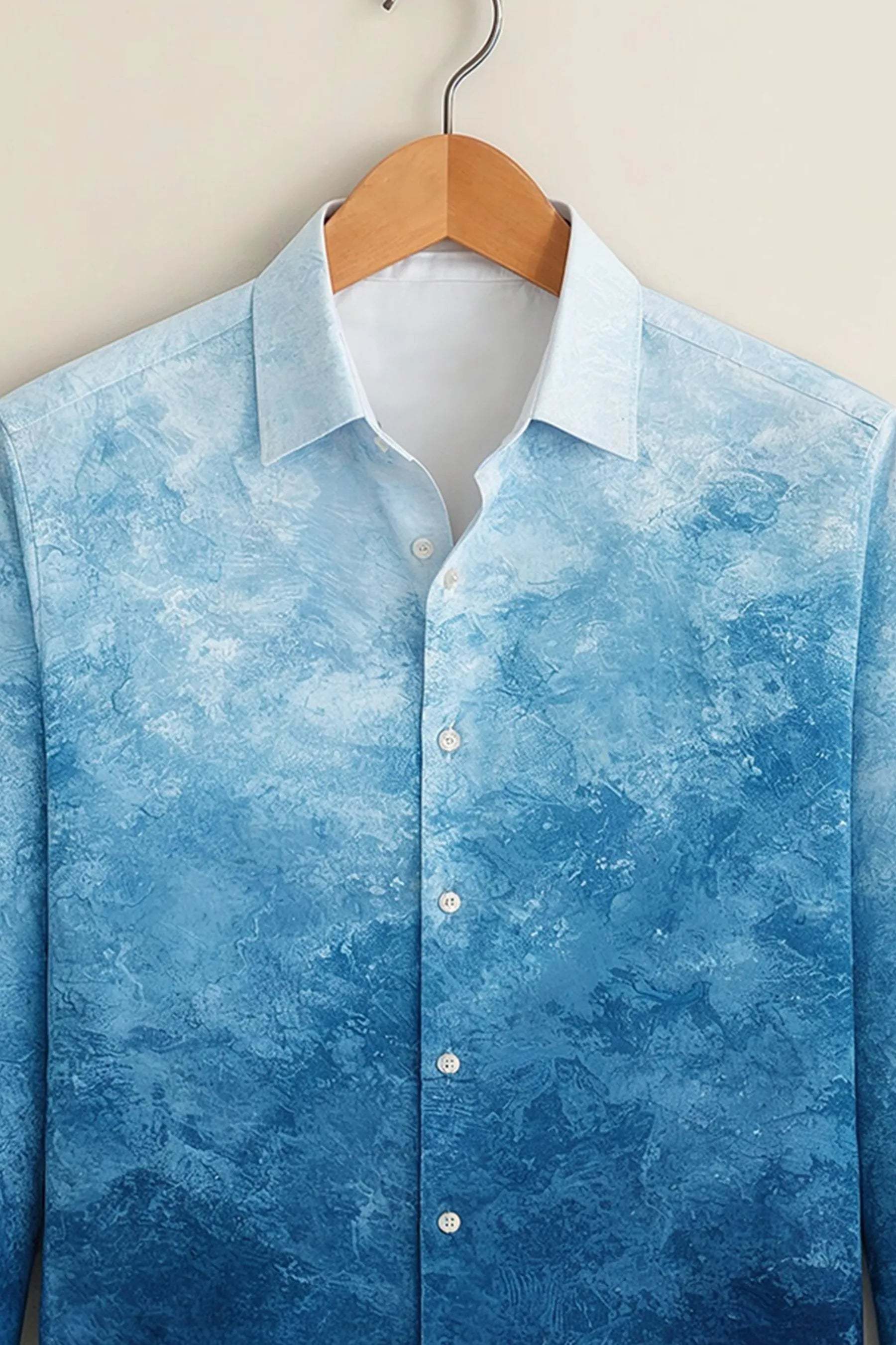Ocean Fade Print Shirt – Blue