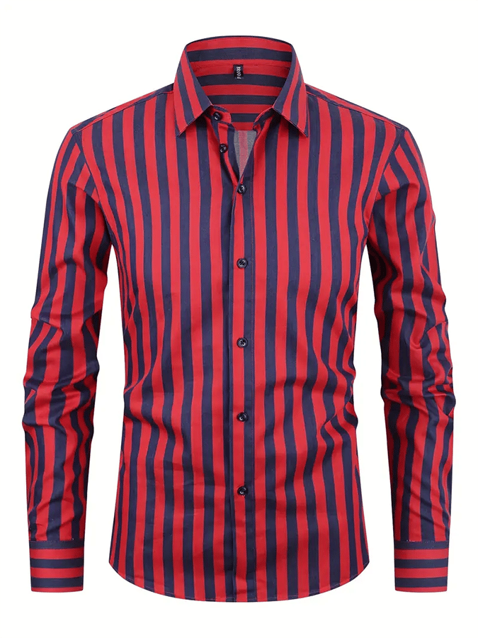 Men's Striped Business Casual Shirt