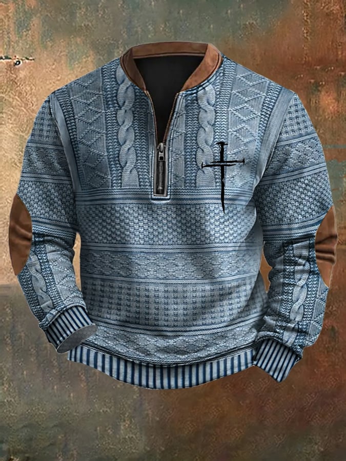 Men's Vintage Faith Print Sweatshirt