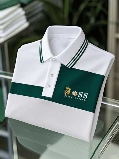 Men's Business Casual Printed Short Sleeve Polo Shirt