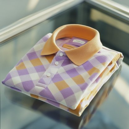 Men's Business Casual Jacquard Button Short Sleeve Polo Shirt