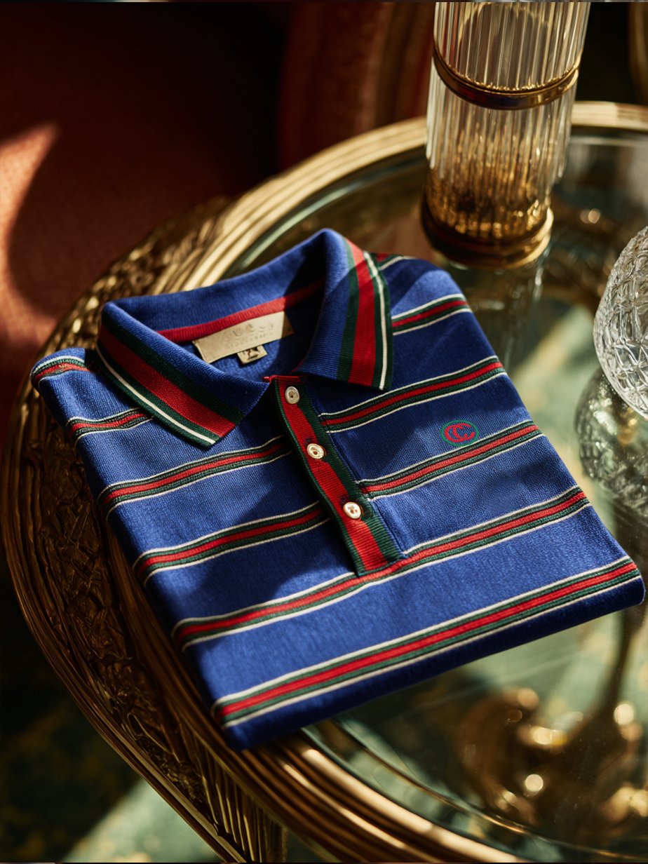 Men's Retro Business Print Long Sleeve Polo Shirt