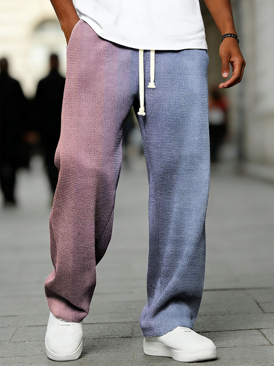 Men's Geometry Color Gradient Art Print Casual Suit Pants