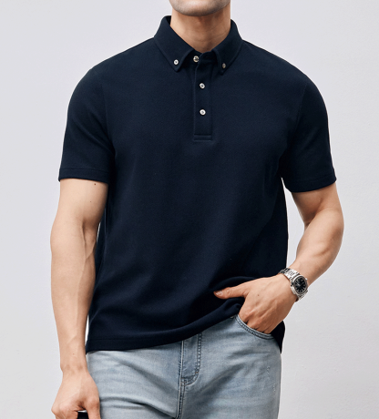 BreezeLuxe Breathable Piqué Short Sleeve Polo