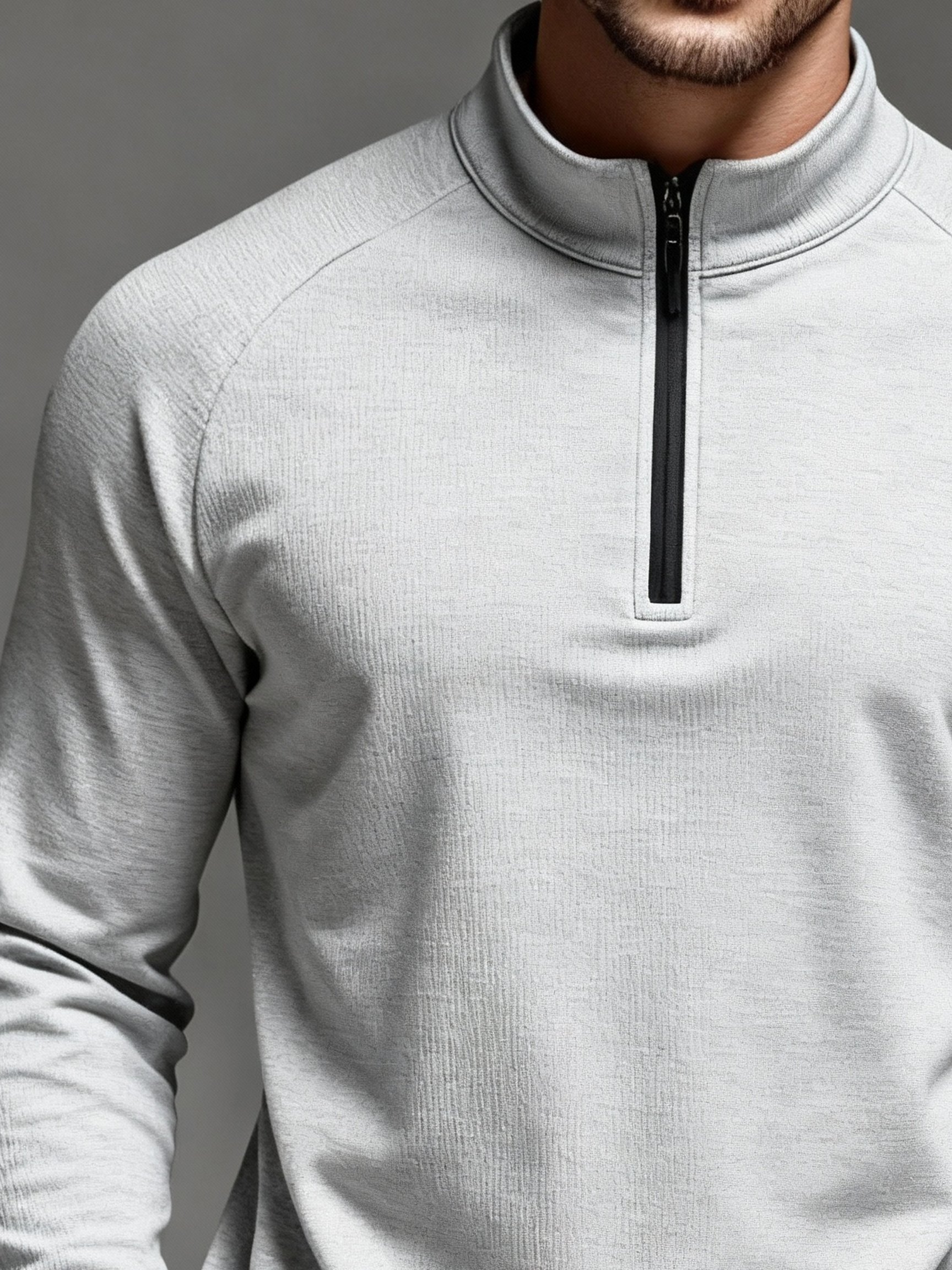 Men's Basic Quick-Drying, Breathable, Stretchy Zip-Up Top