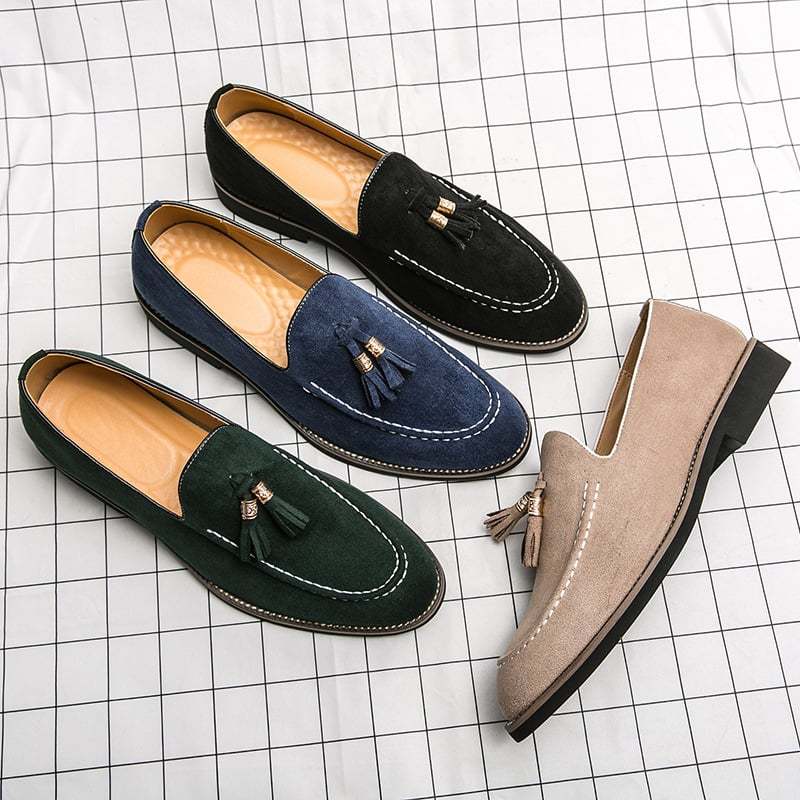 Fashionable And Comfortable Casual All-Match Suede Tassel Design Casual Leather Shoes
