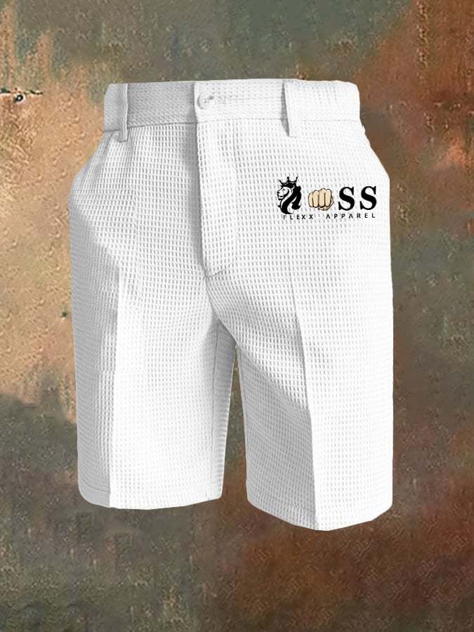 Men's All-Match Solid Color Waffle Zipper Pants