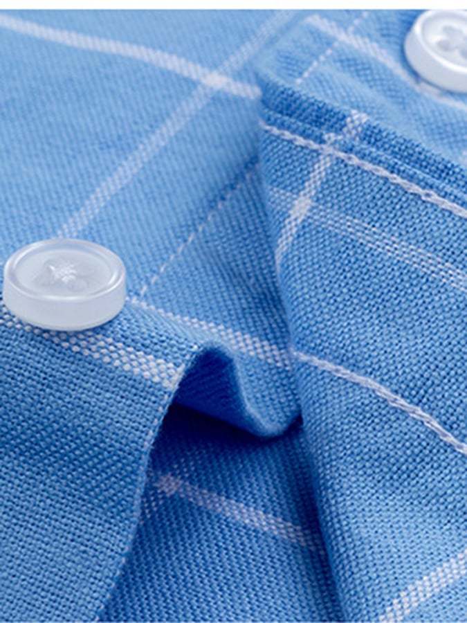 Men's Business Cotton Check Shirt