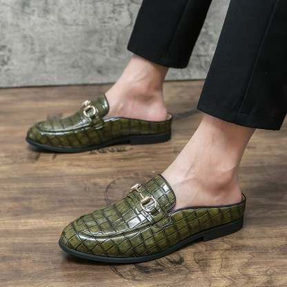 British Fashion Horsebit Heelless Breathable Faux Leather Shoes