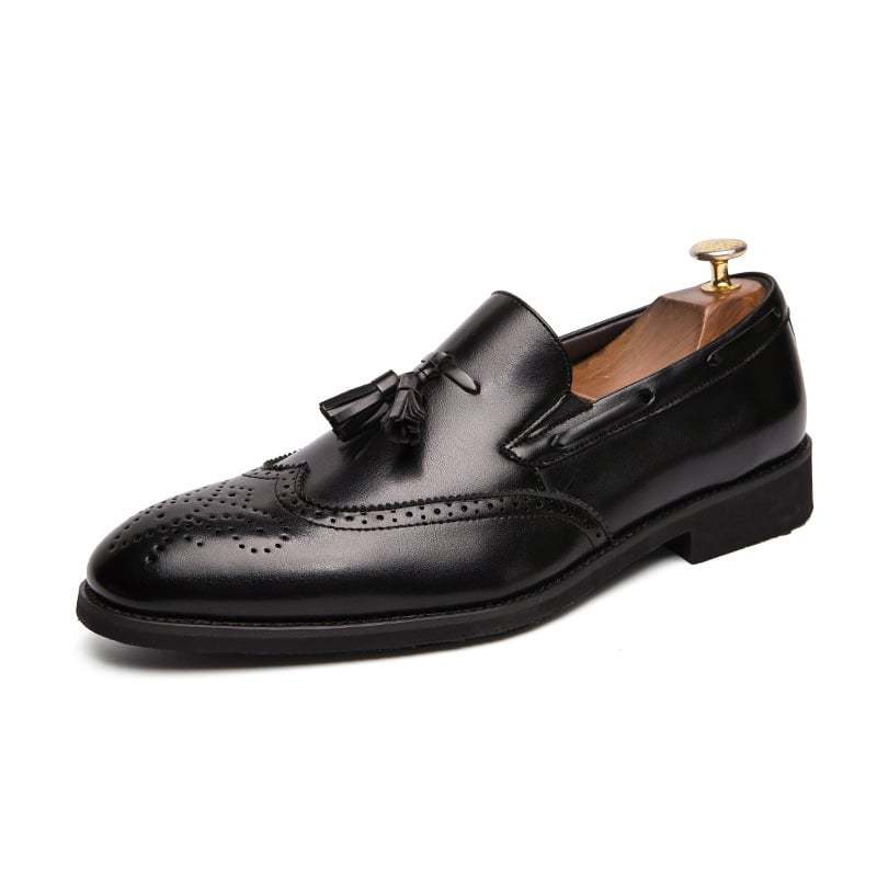 Vintage Carved Business Casual Tassel Leather Shoes