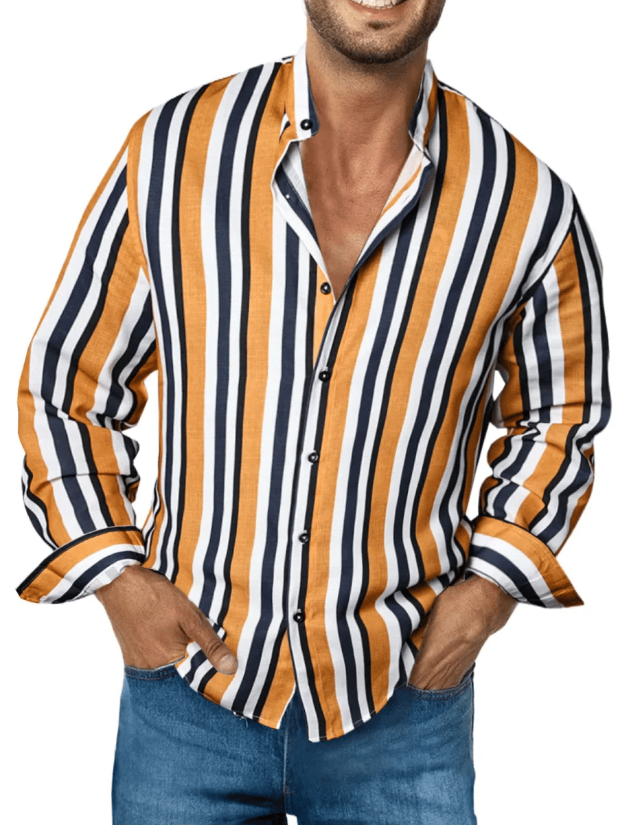 Men's Casual Striped Print Shirt