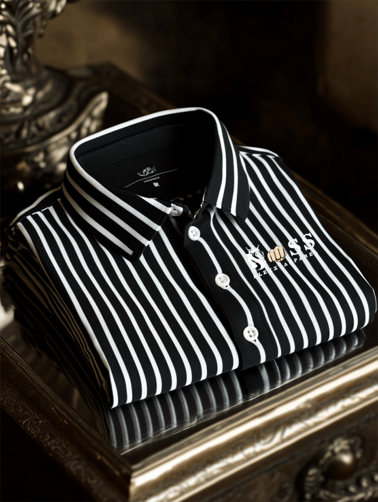 Men's Business Logo Button-Down Short Sleeve Polo Shirt