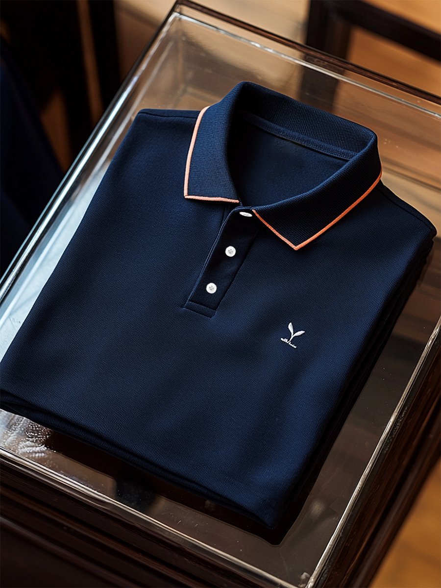 Men's Business Casual Button Short Sleeve Polo Shirt