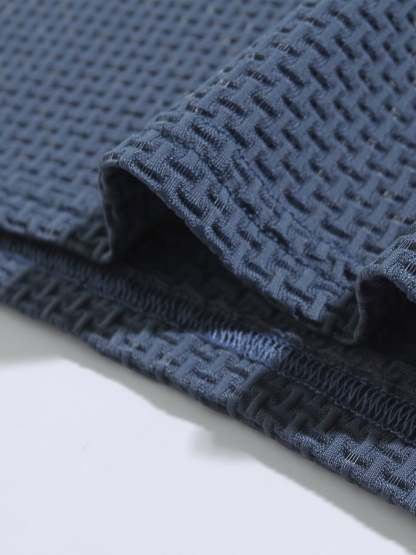 Men's Classic Waffle Lapel Polo Jacket