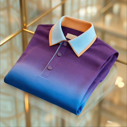 Men's Business Casual Button Short Sleeve Polo Shirt