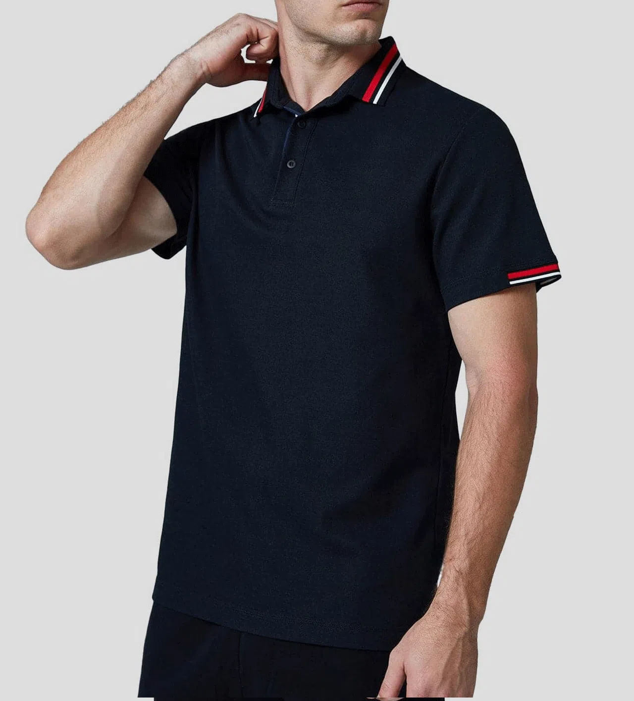 Classic Jacquard Collar Polo Shirt