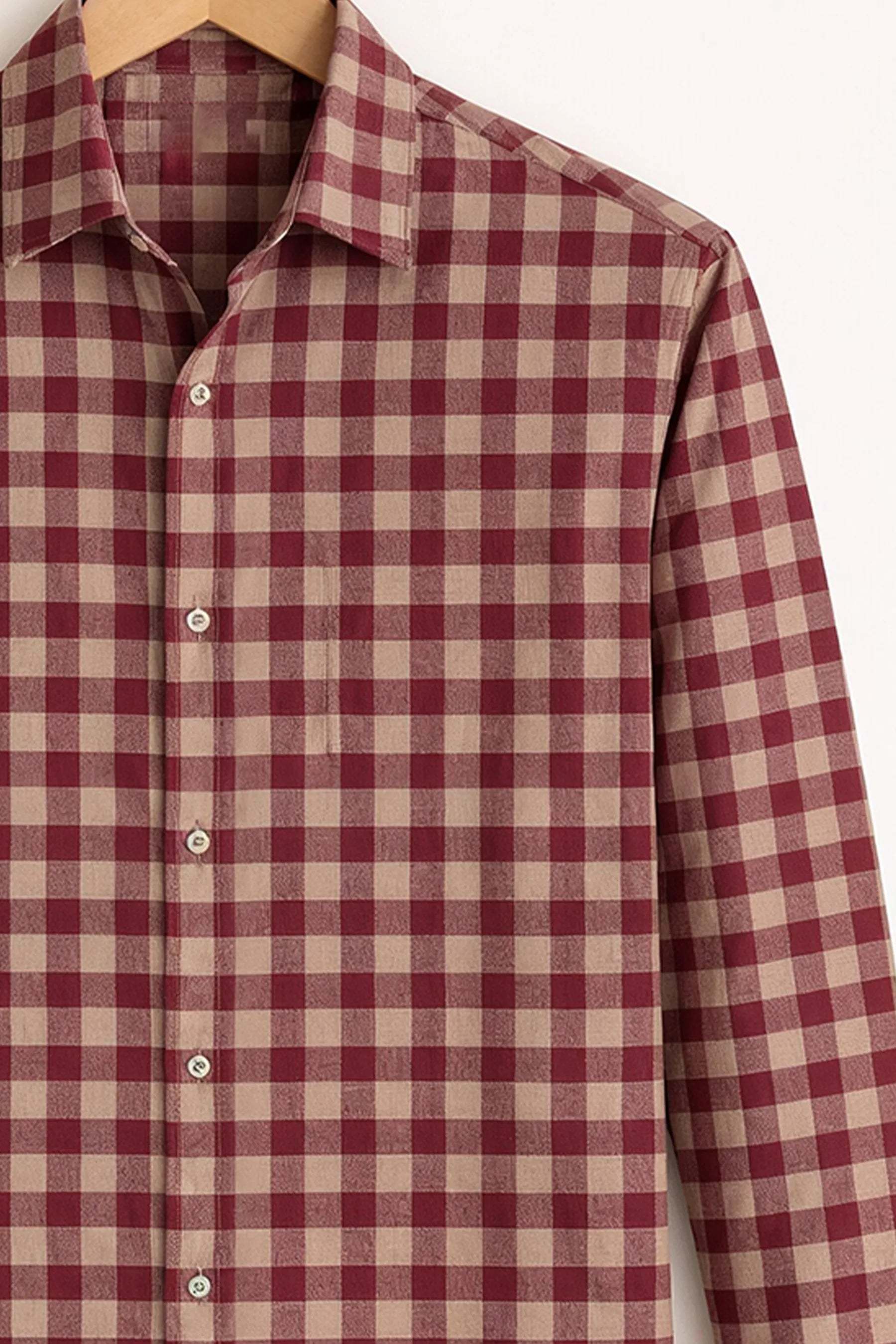 Classic Check Shirt – Maroon