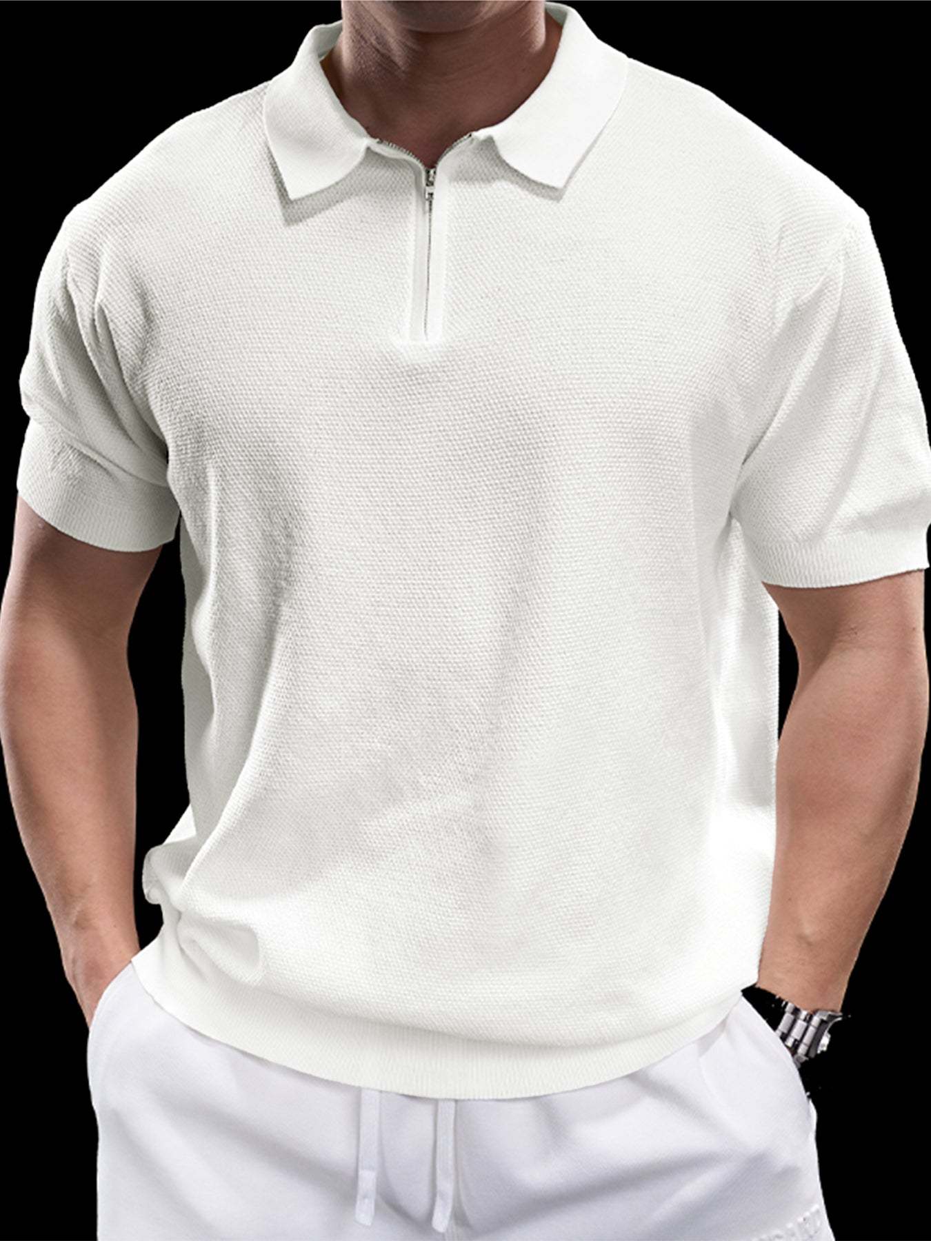 FlexKnit Active Knitted Zip Polo