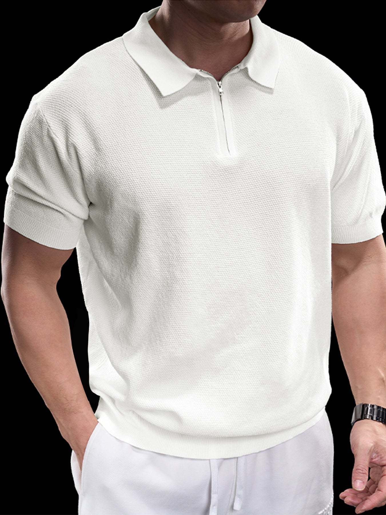 FlexKnit Active Knitted Zip Polo