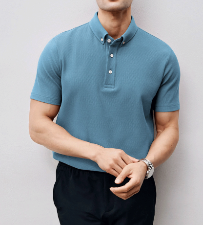 BreezeLuxe Breathable Piqué Short Sleeve Polo