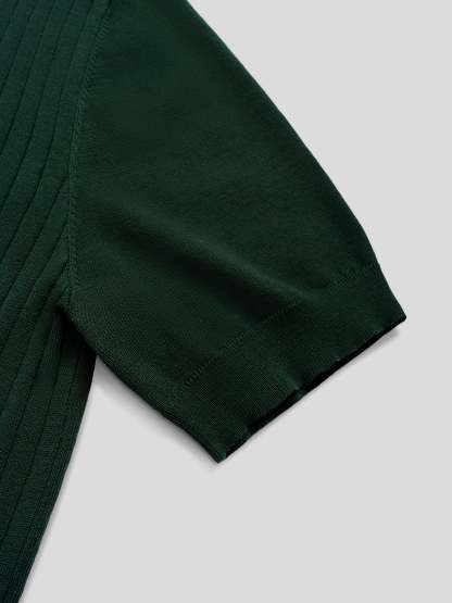 GentleKnit Contrast Color Short Sleeve Knitted Polo