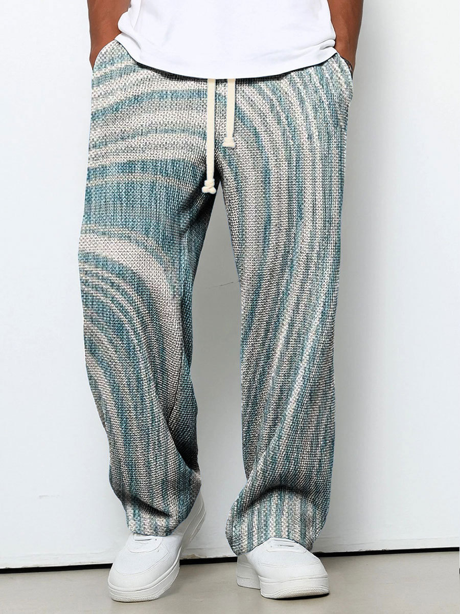 Men's Geometry Color Gradient Art Print Casual Suit Pants