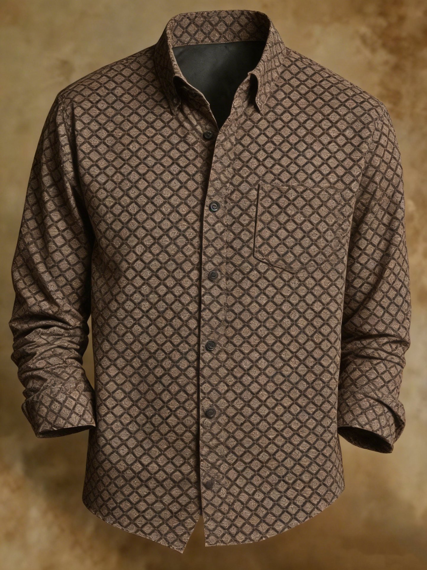 Men's Retro Pattern Print Shirt