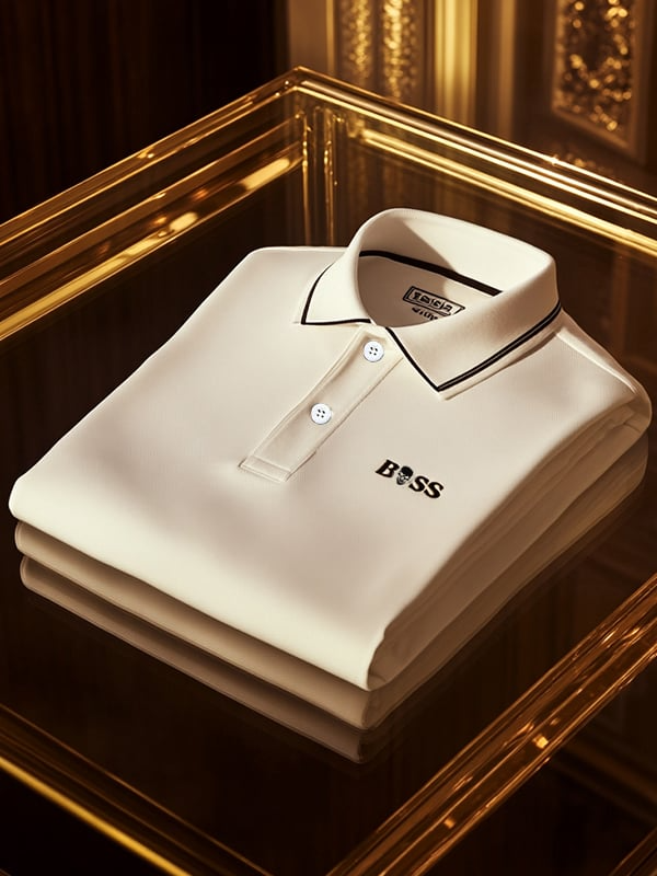 Men's Retro Business Stripe Print Long Sleeve POLO Shirt