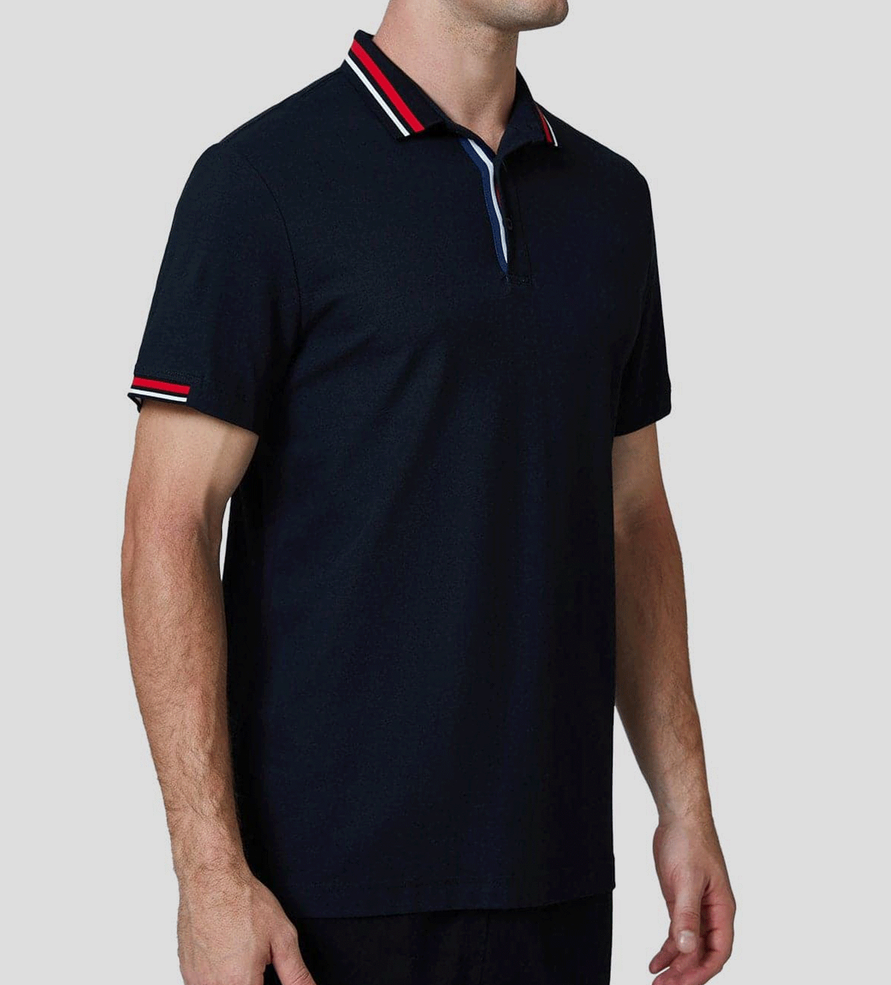 Classic Jacquard Collar Polo Shirt