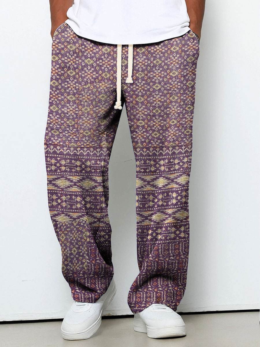 Men's Geometry Color Gradient Art Print Casual Suit Pants