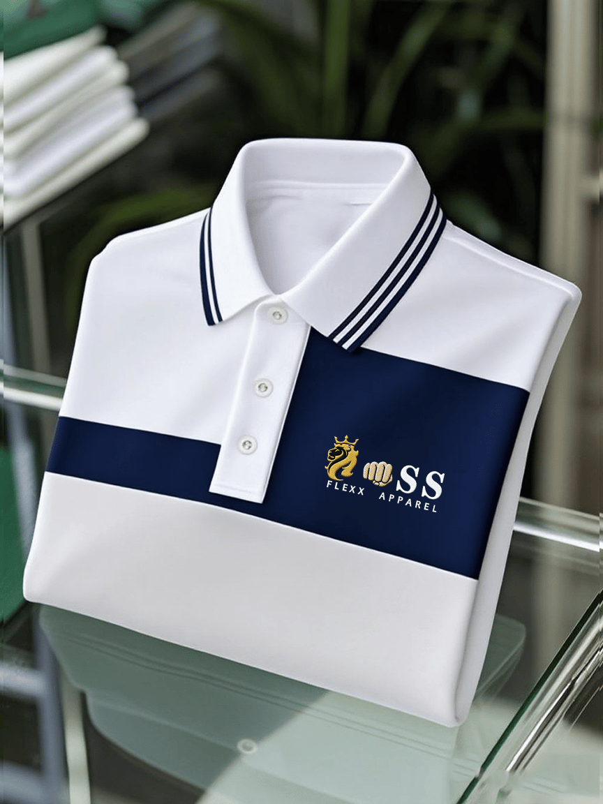 Men's Business Casual Printed Short Sleeve Polo Shirt