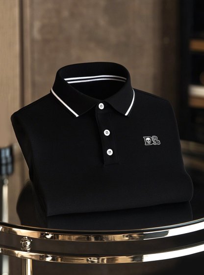 Men's Business Casual Button Short Sleeve Polo Shirt