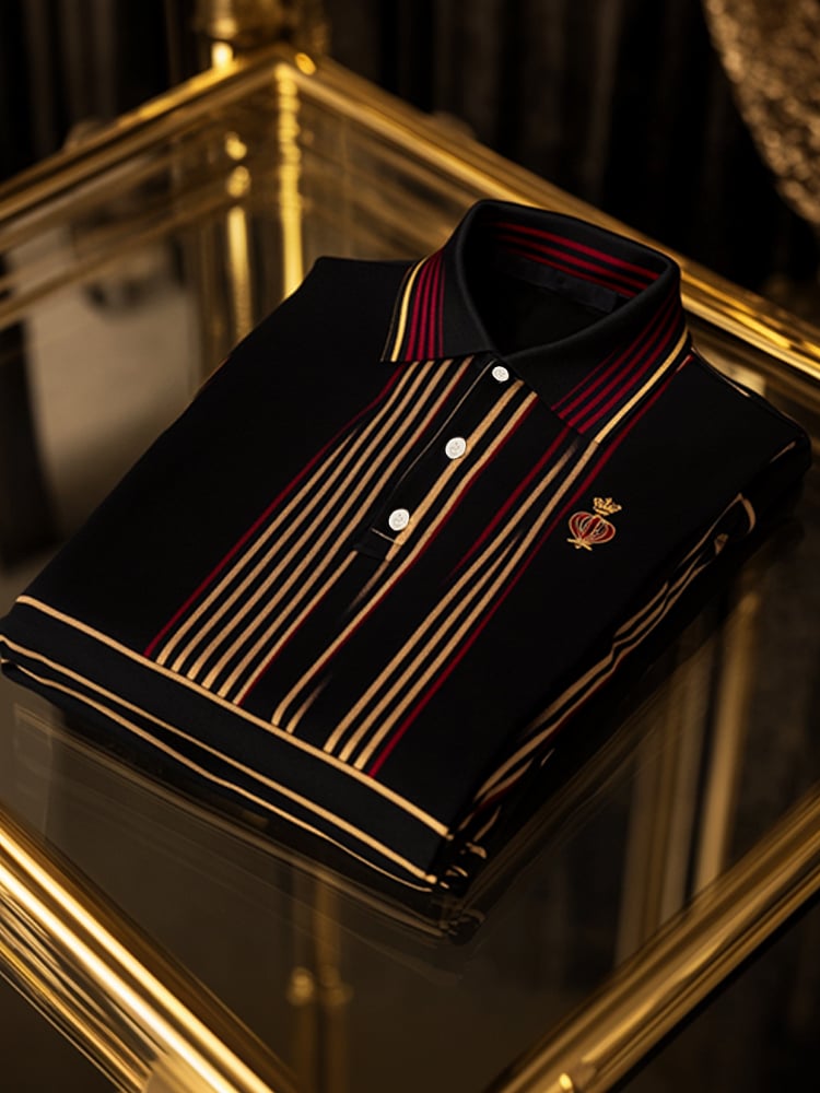 Men's Business Casual Button Short Sleeve Polo Shirt