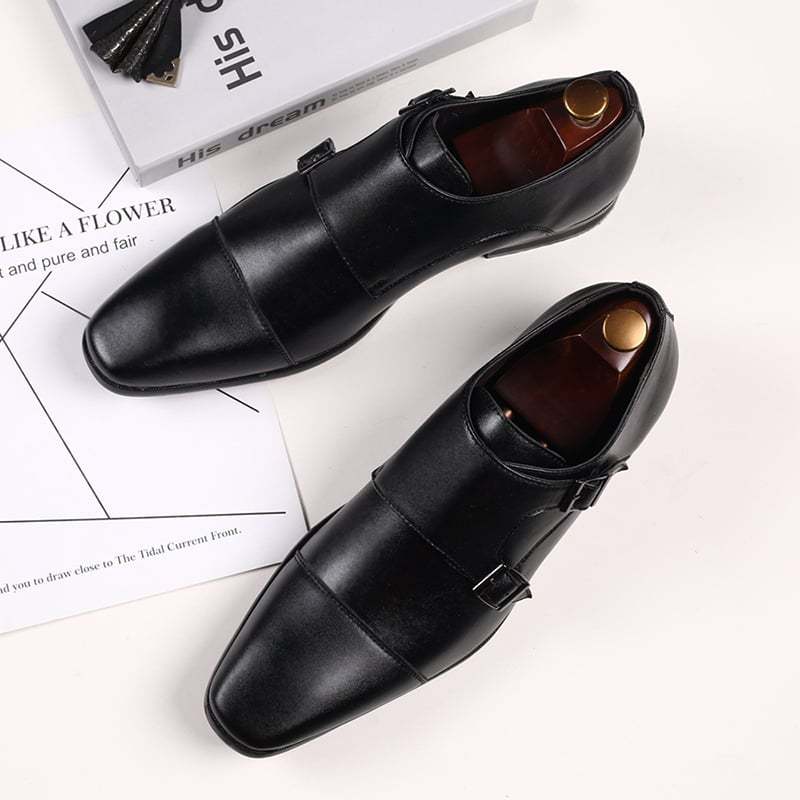 Buckle Pointed Toe British Style Men'S Shoes