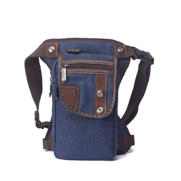 Men's retro canvas portable Waist and Leg-bag
