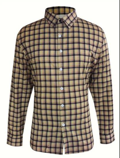 Men's Business Checkered Print Shirt