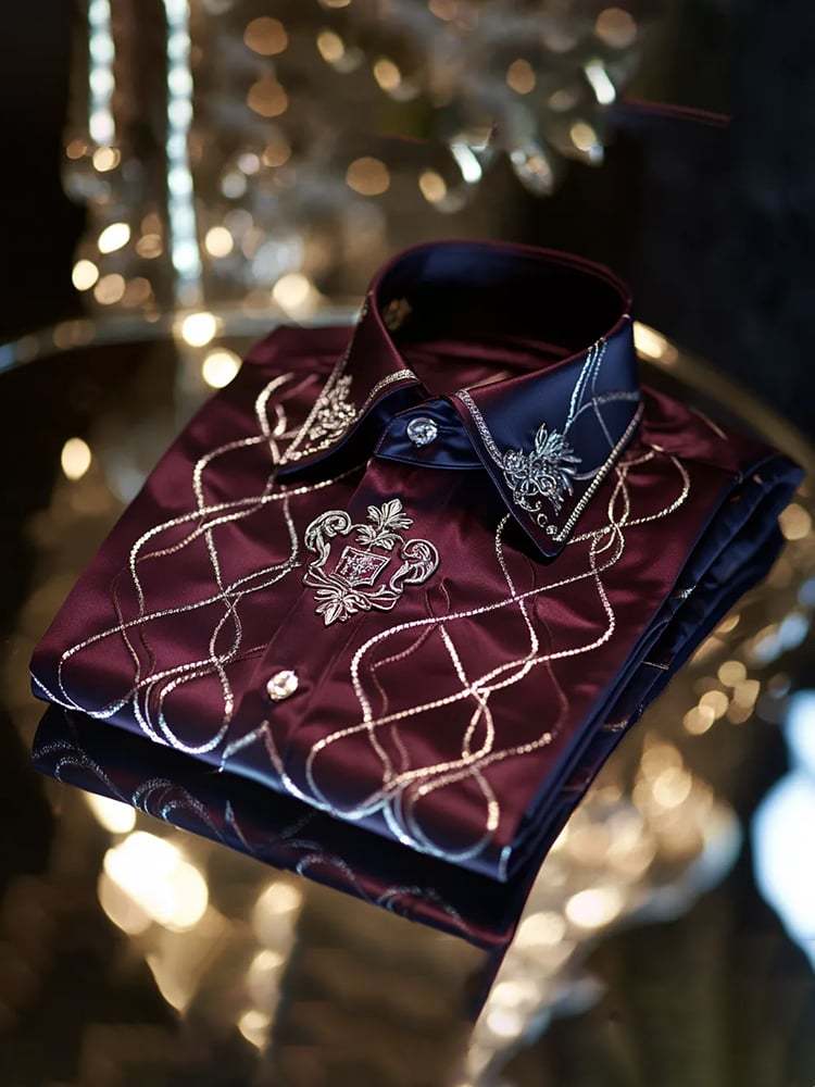 Men's Satin Luxe Long Sleeve Button Down Shirt