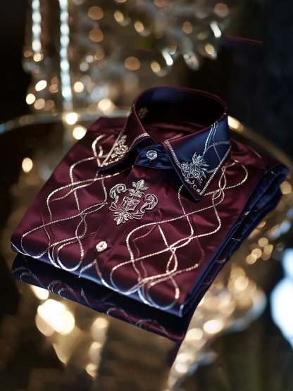 Men's Satin Luxe Long Sleeve Button Down Shirt