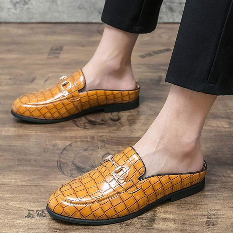 British Fashion Horsebit Heelless Breathable Faux Leather Shoes