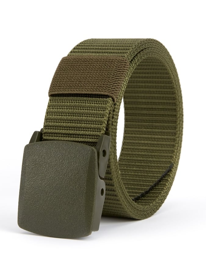 Men's outdoor training automatic buckle nylon canvas braided belt