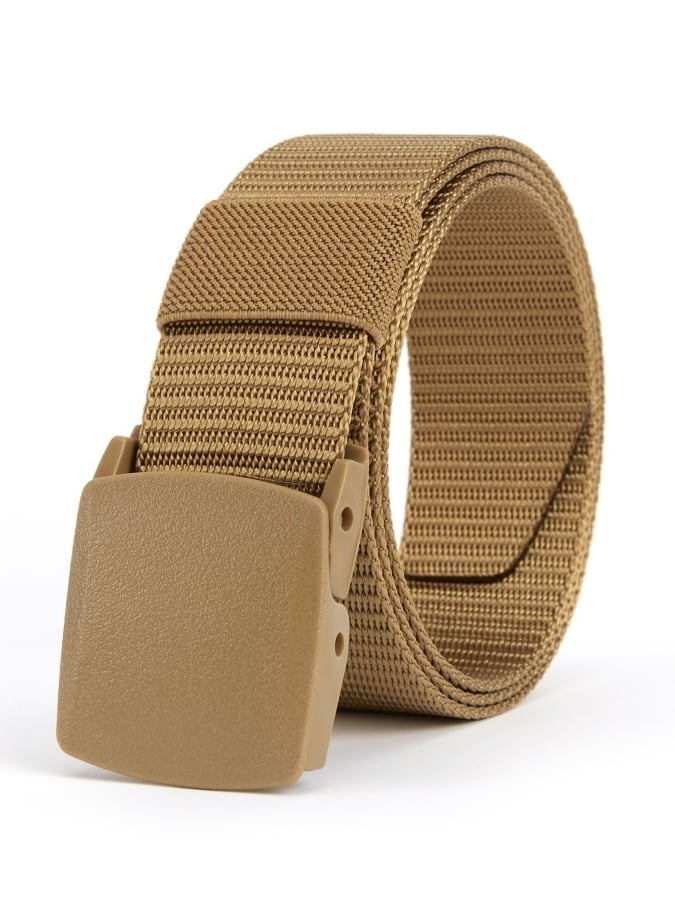 Men's outdoor training automatic buckle nylon canvas braided belt