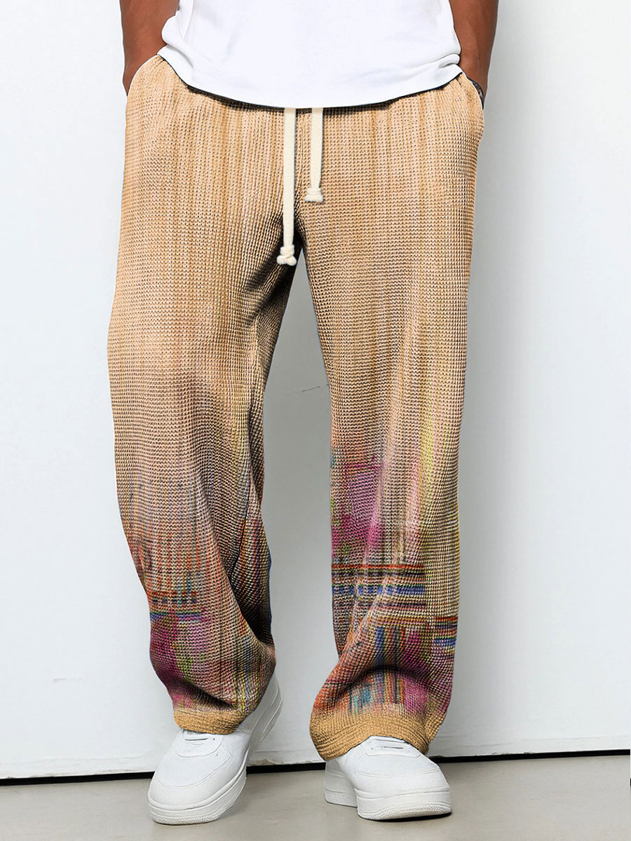 Men's Geometry Color Gradient Art Print Casual Suit Pants