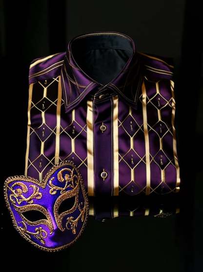 Men's Stylish Mardi Gras Printed Shirt