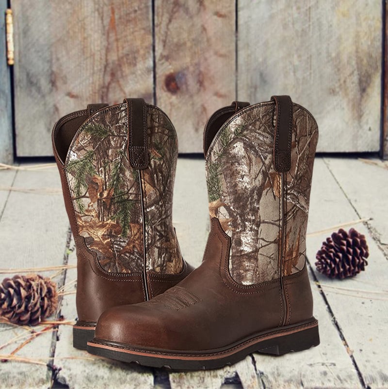 Vintage Western Big Tree Element Cowboy Boots