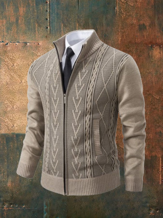 Men's casual knitted sweater cardigan