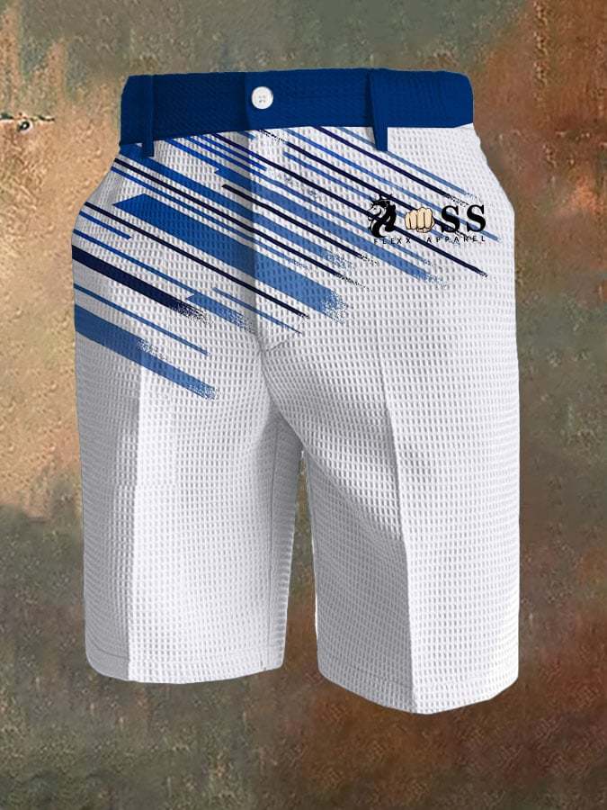 Men's All-Match Solid Color Waffle Zipper Pants