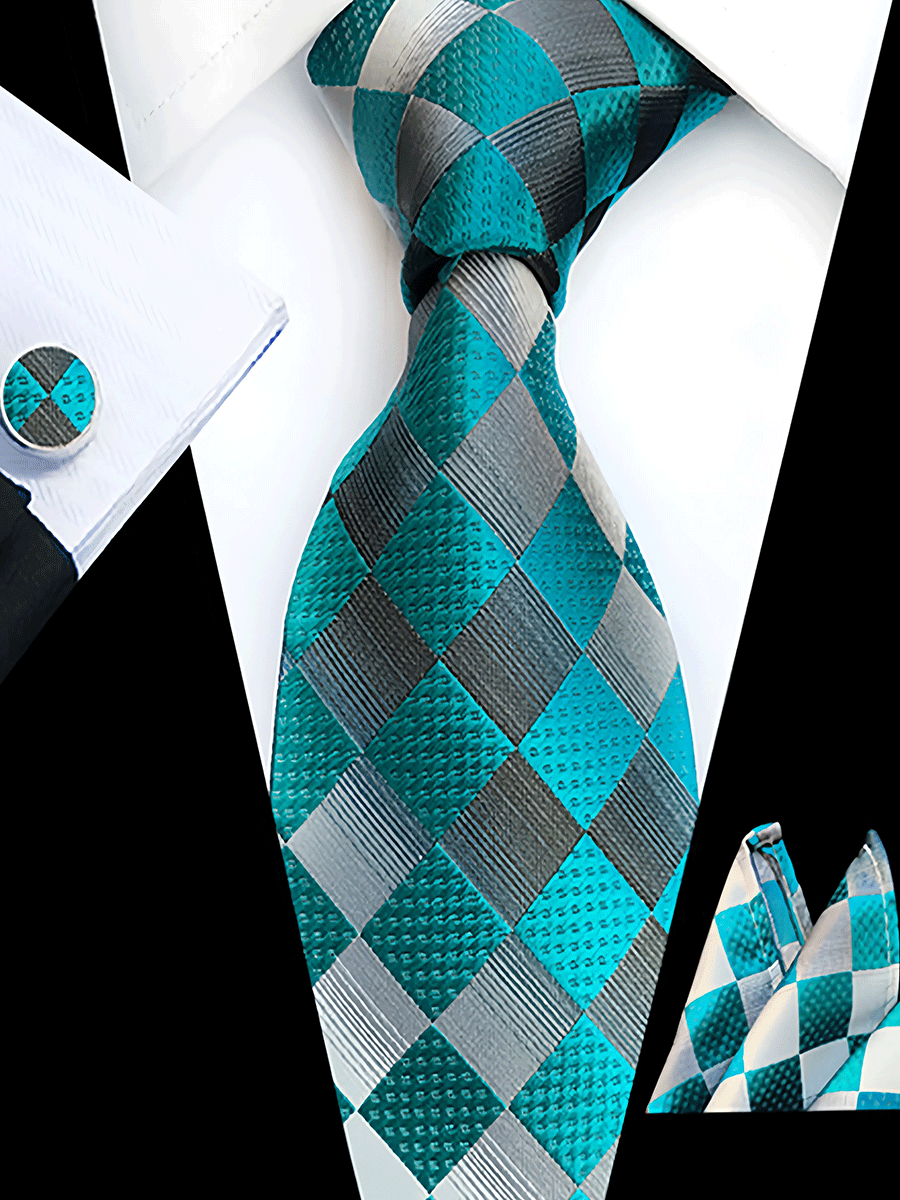 Men's tie pocket scarf tie clip cufflinks gift box set