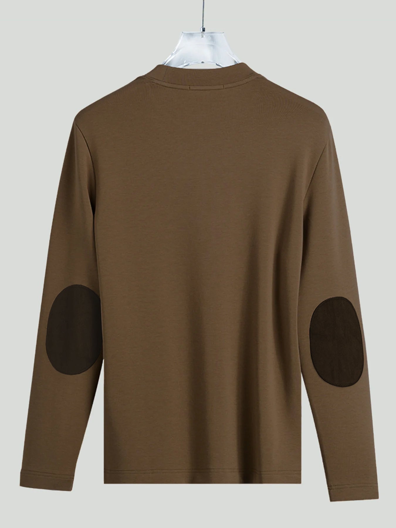 Modal Blend Elbow Patch Long Sleeve Tee:Slim Fit
